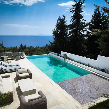 ヴィラ Luxury Dhermi With Infinity Pool
